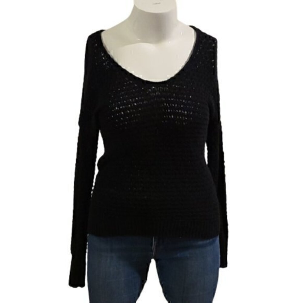 [Abercrombie & Fitch] Black Scoop Neck Sweater - Size M